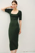 SQUARE NECK SWEATER DRESS